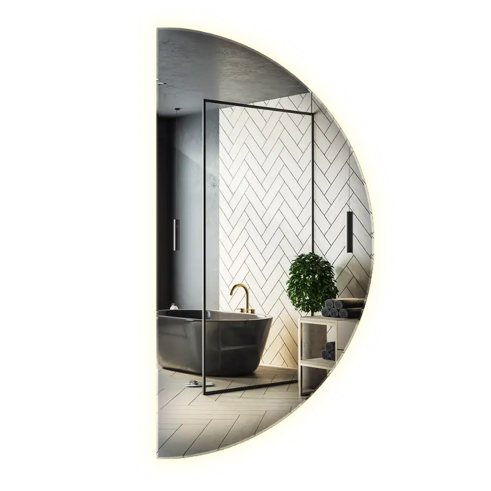 Half-Circle LED Light Mirror stylish accessory