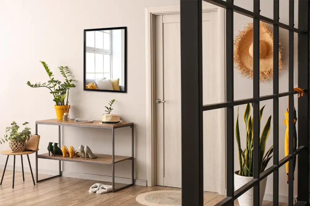 Mirror rectangle with black frame