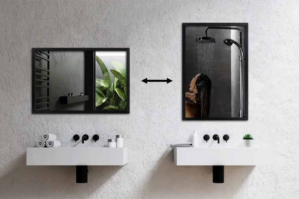 Mirror rectangle with black frame