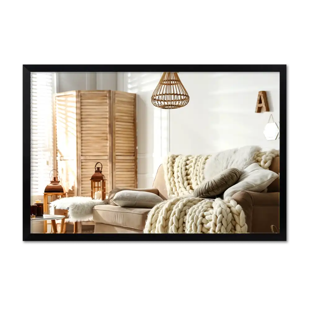 Mirror rectangle with black frame