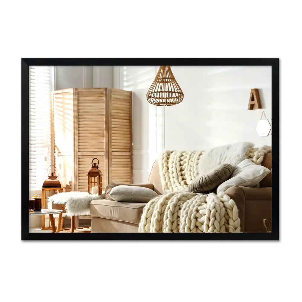 Mirror rectangle with black frame