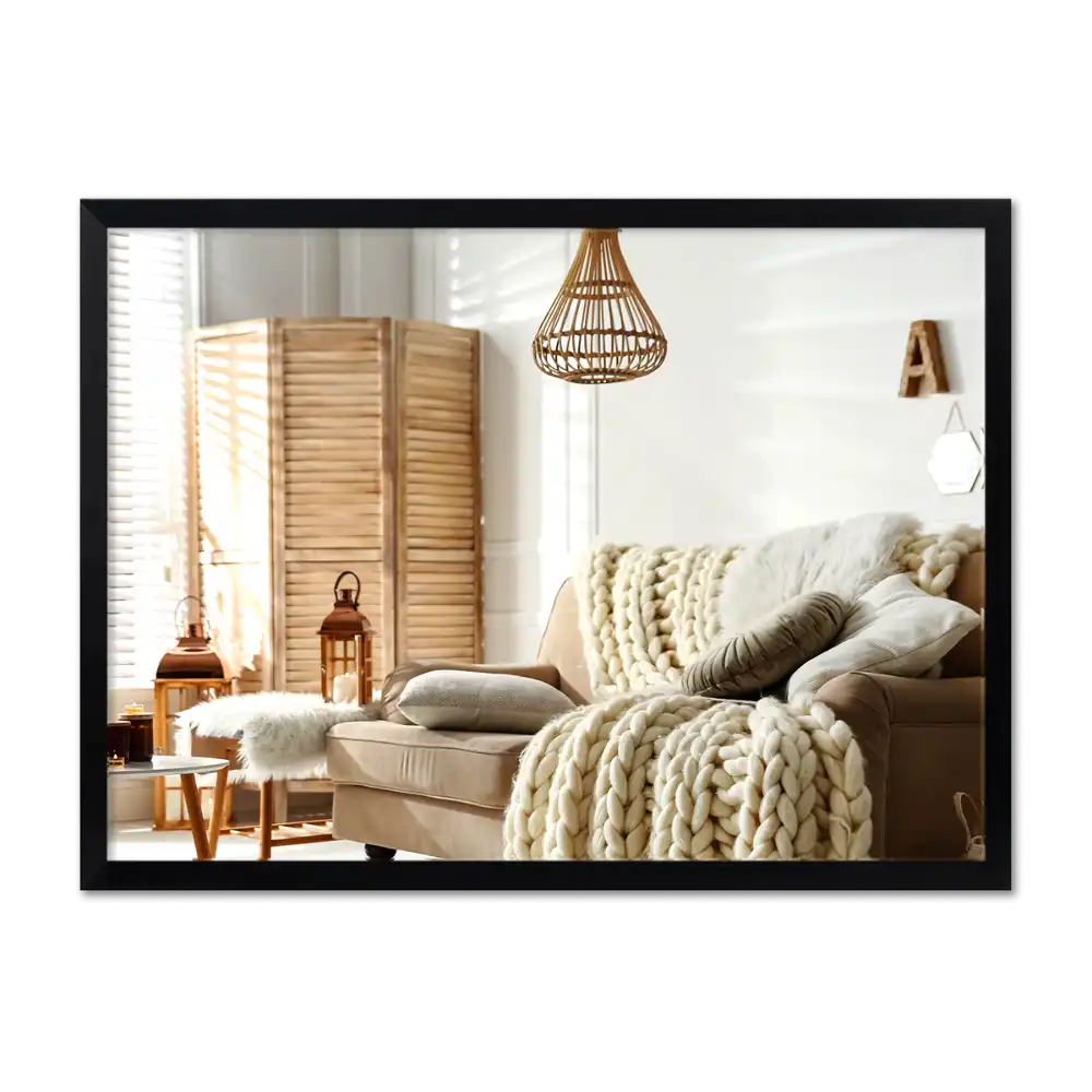 Mirror rectangle with black frame