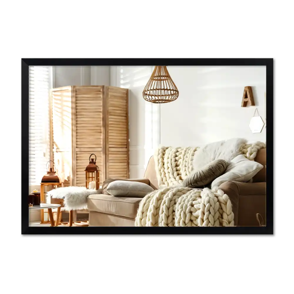 Mirror rectangle with black frame