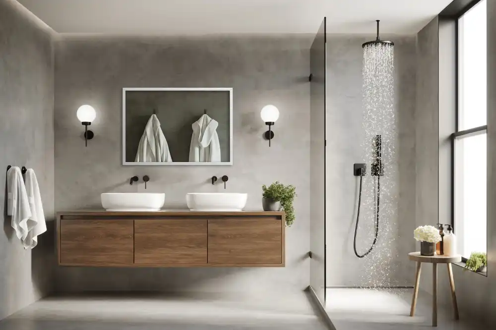 Rectangular mirror decorative with white frame