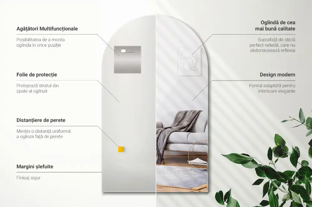 Arc mirror hanging decorative