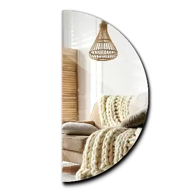 Half moon mirror hanging without frame
