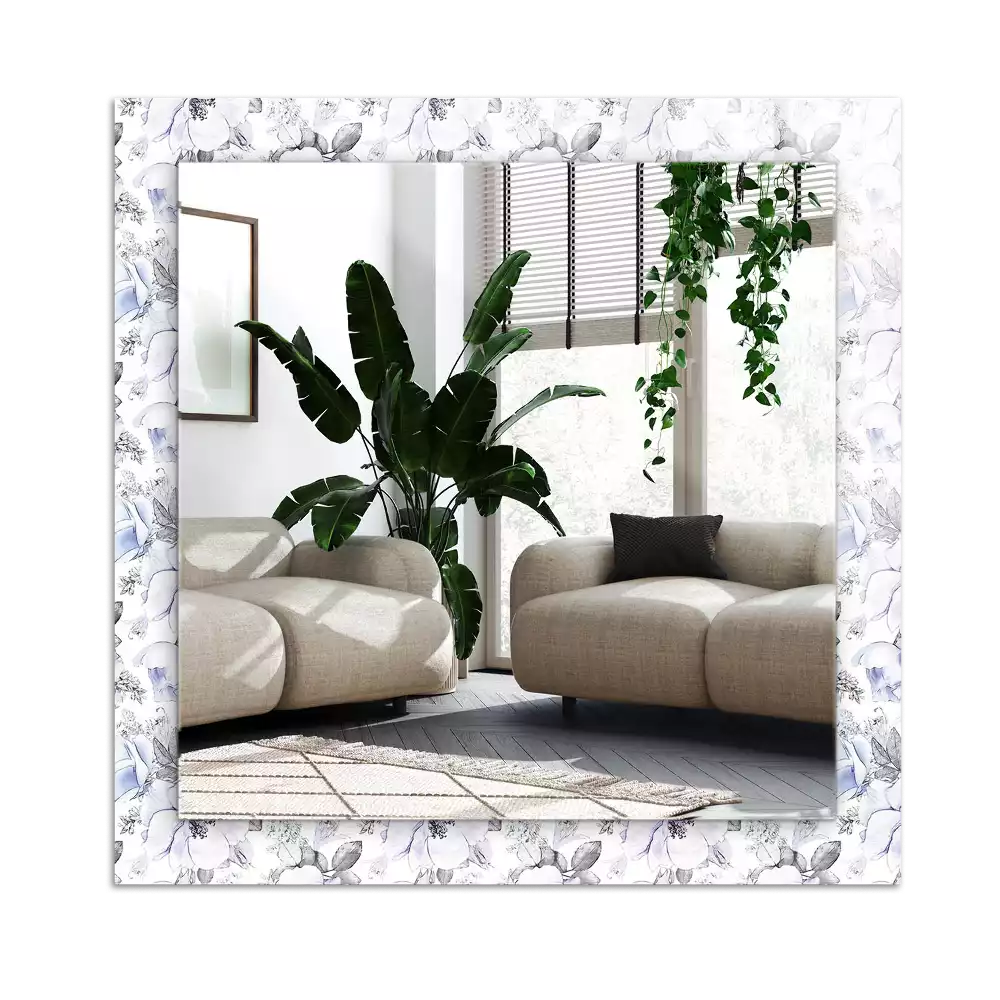 Rectangular mirror print Flowers and leaves