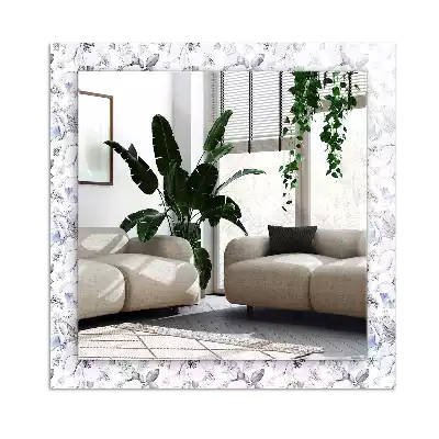 Rectangular mirror print Flowers and leaves