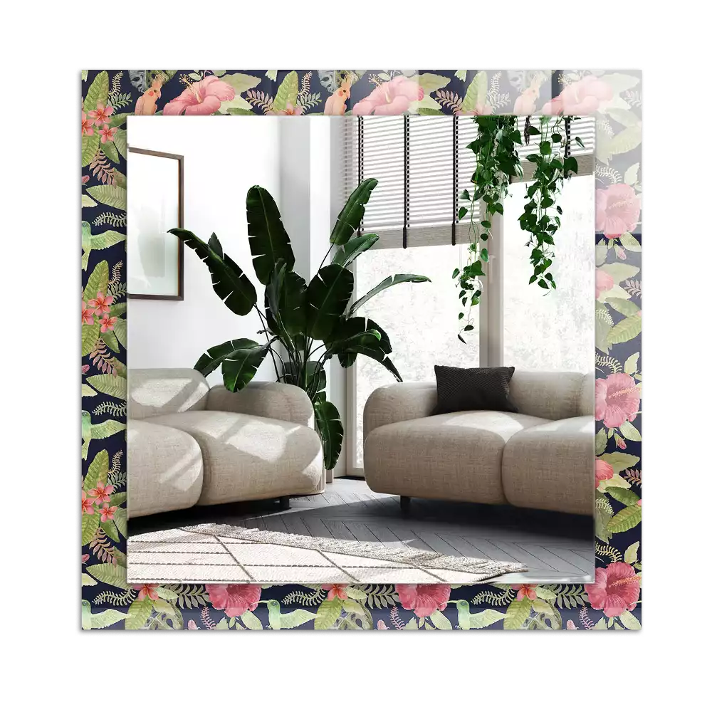 Rectangle decorative mirror Flowers and birds