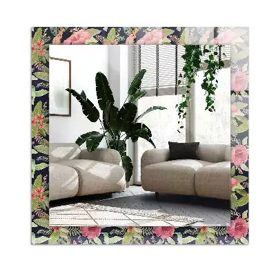 Rectangle decorative mirror Flowers and birds