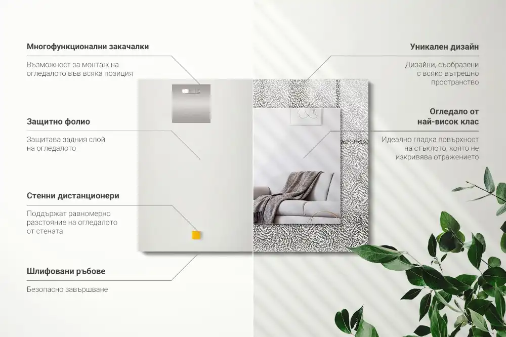 Rectangular mirror print 3d pattern