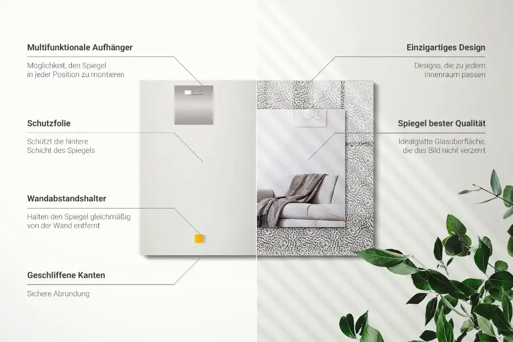 Rectangular mirror print 3d pattern