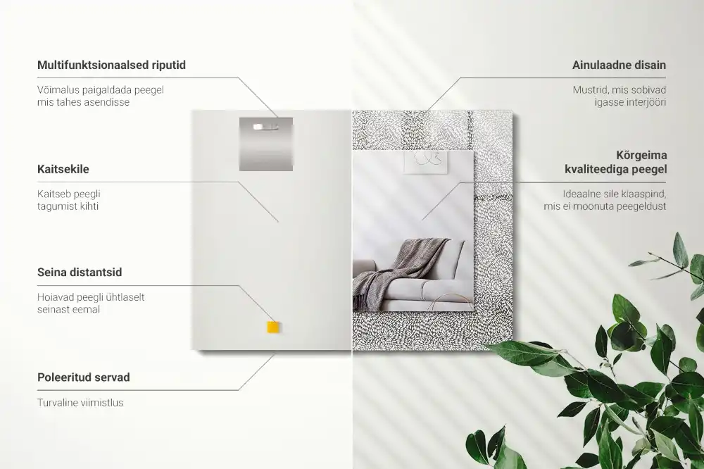 Rectangular mirror print 3d pattern