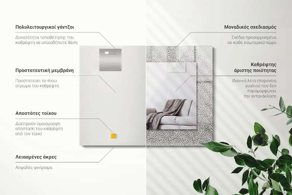 Rectangular mirror print 3d pattern