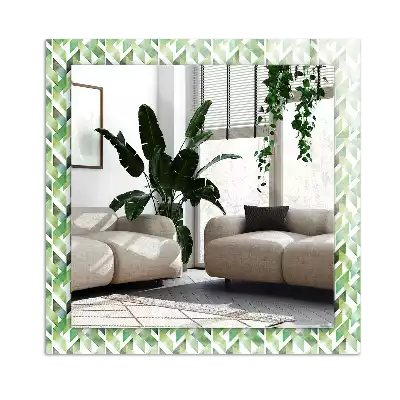 Rectangular mirror print Green geometric pattern