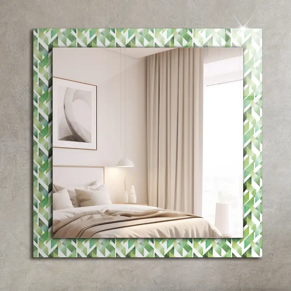 Rectangular mirror print Green geometric pattern