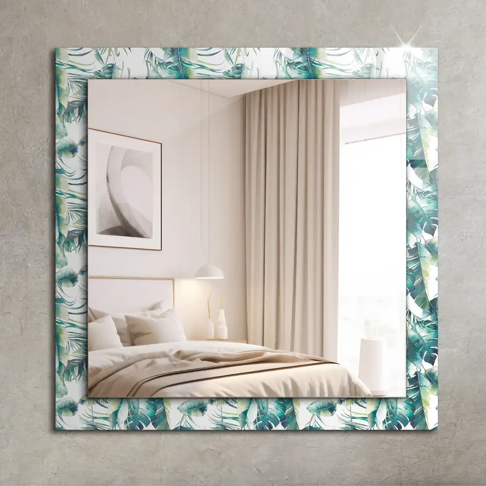 Rectangle decorative mirror Green tropical leaves