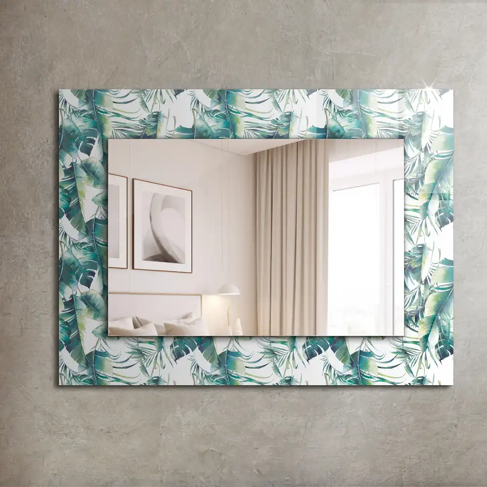 Rectangle decorative mirror Green tropical leaves