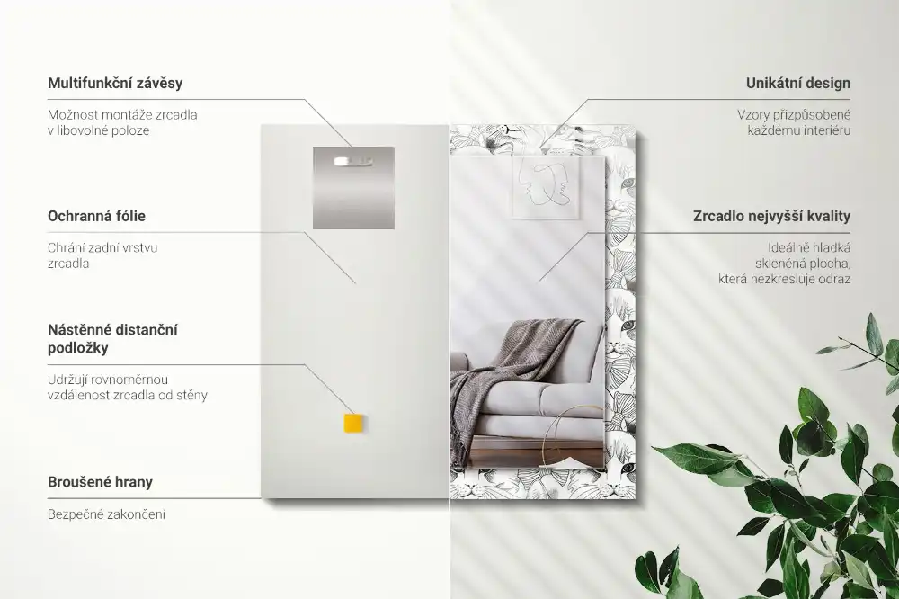 Rectangular wall mirror design Cats in bow ties