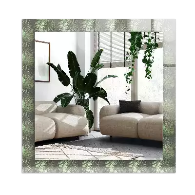 Rectangle decorative mirror Leaves of tropical plants