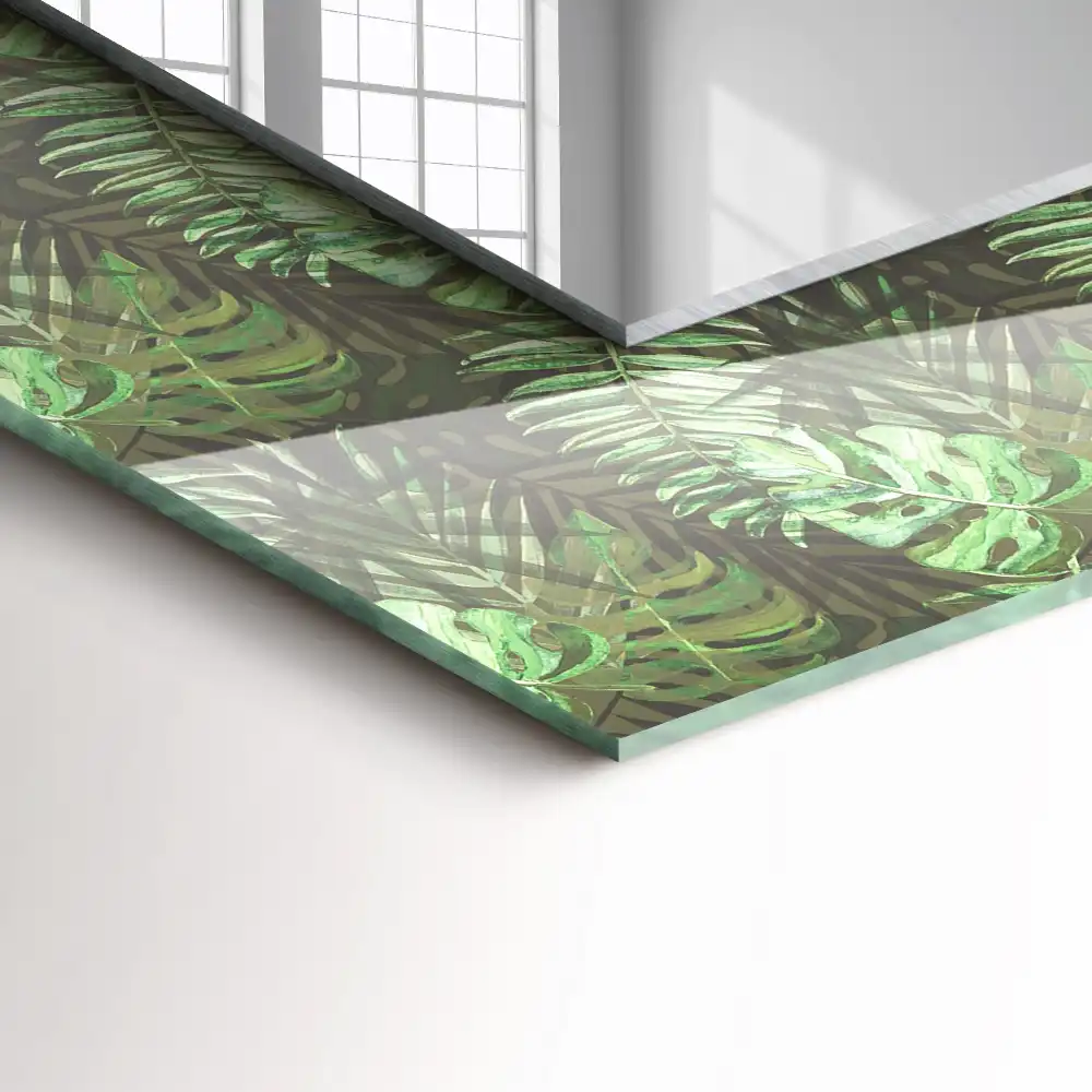 Rectangle decorative mirror Leaves of tropical plants
