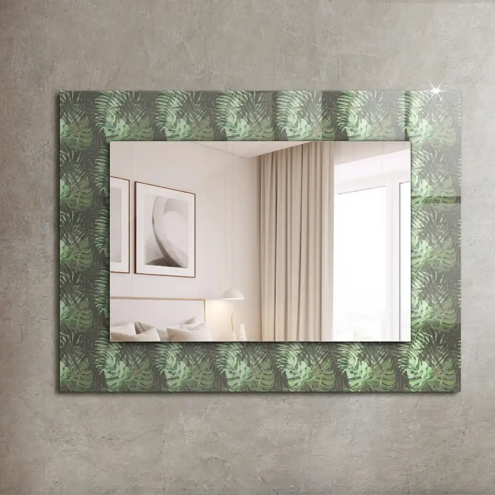 Rectangle decorative mirror Leaves of tropical plants