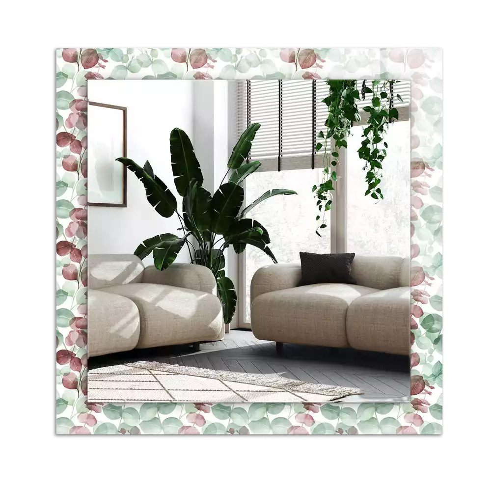 Rectangular decorative mirror Watercolor leaves