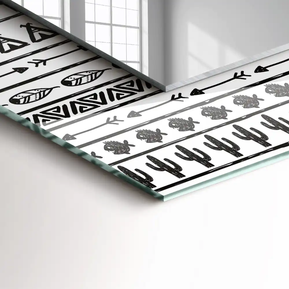 Rectangular mirror print Tipi arrowhead cacti