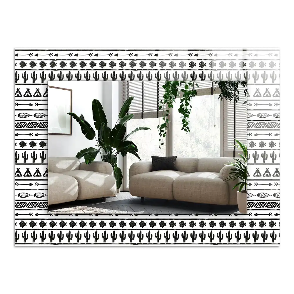 Rectangular mirror print Tipi arrowhead cacti