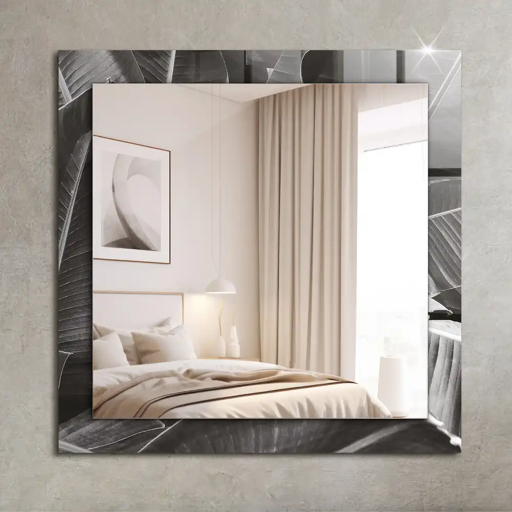 Rectangular wall mirror design Banana leaves