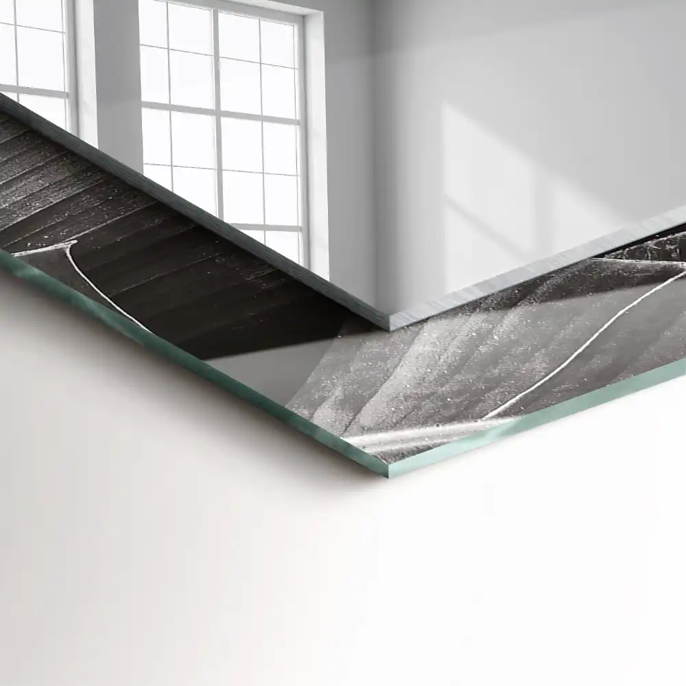 Rectangular wall mirror design Banana leaves