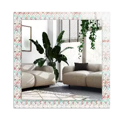 Rectangular decorative mirror Colorful geometric pattern