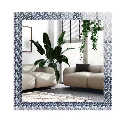 Rectangular mirror print Blue floral pattern