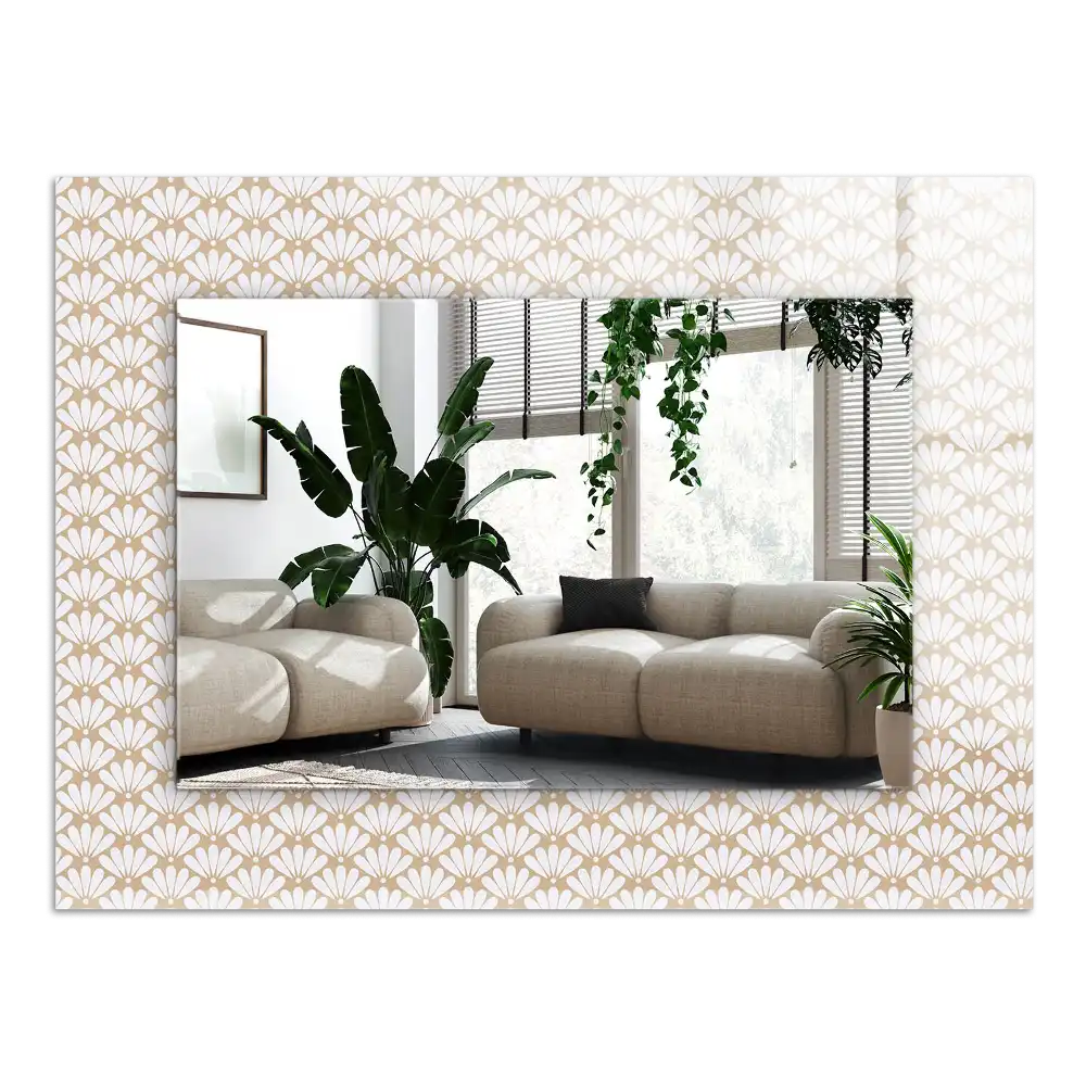 Rectangle decorative mirror Flower geometric pattern