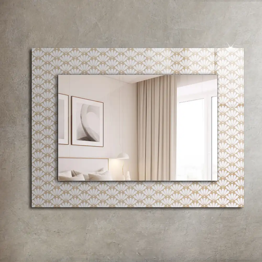 Rectangle decorative mirror Flower geometric pattern