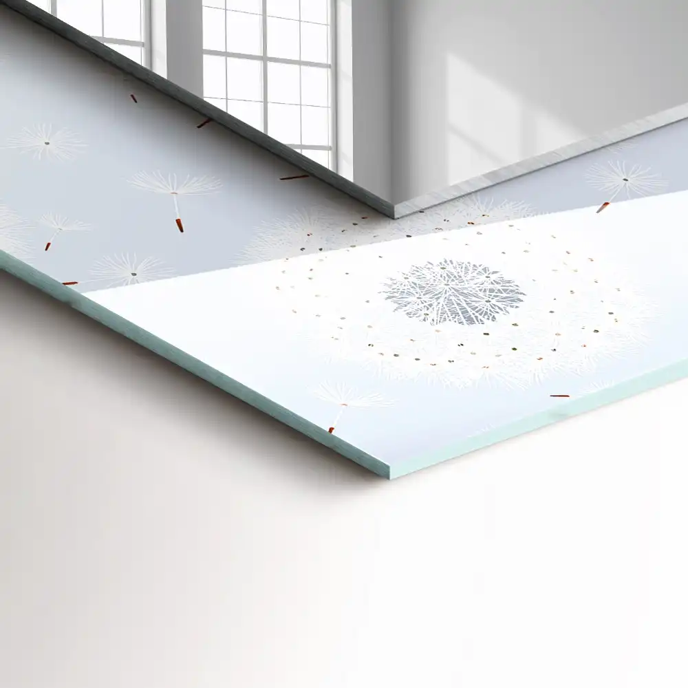Rectangular wall mirror design Dandelions flowers