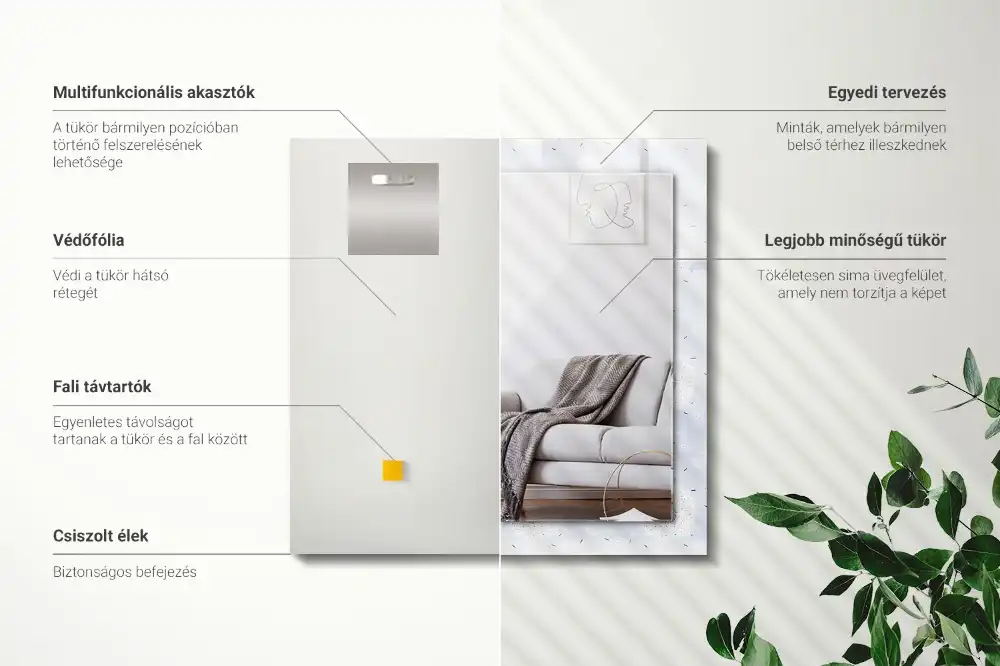 Rectangular wall mirror design Dandelions flowers