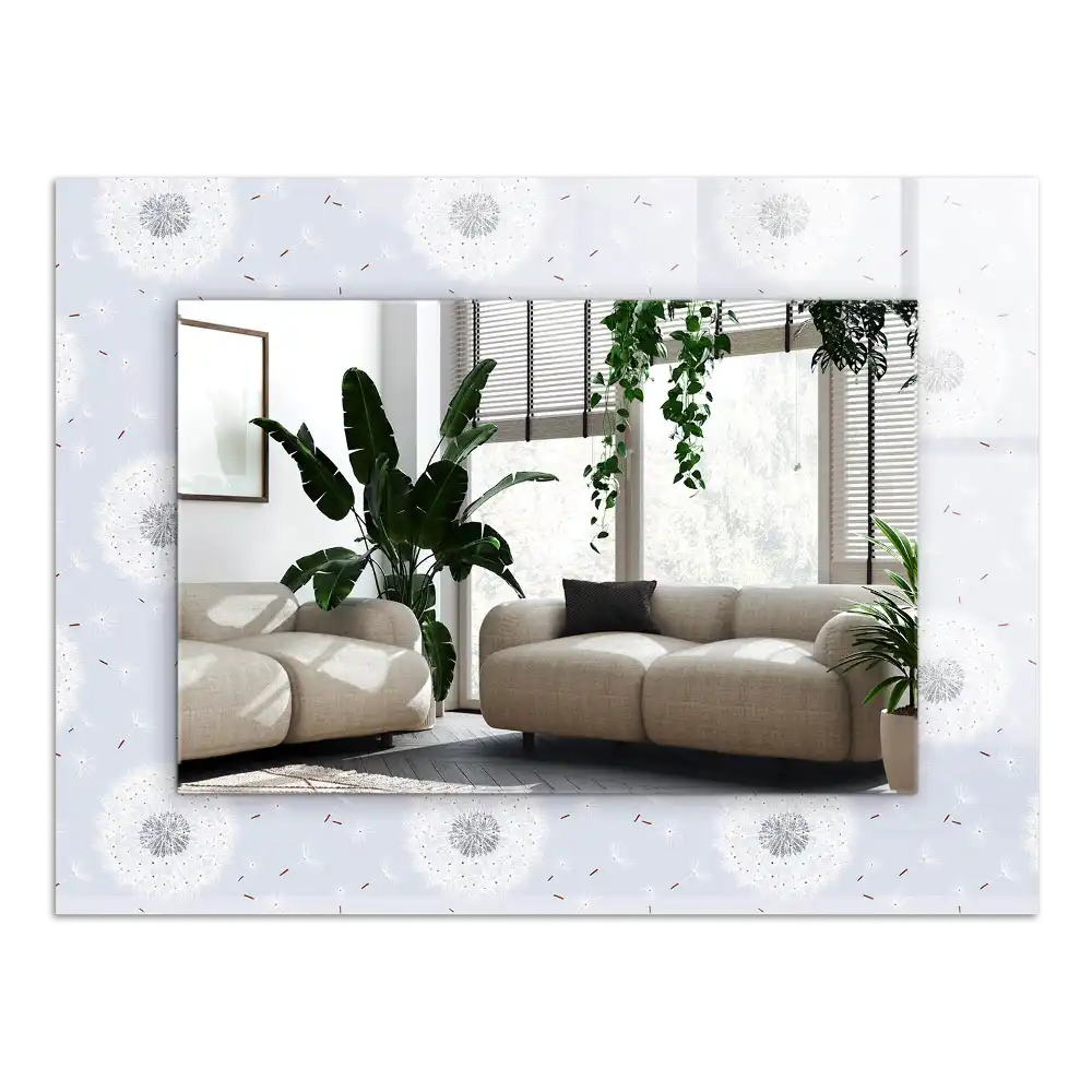 Rectangular wall mirror design Dandelions flowers