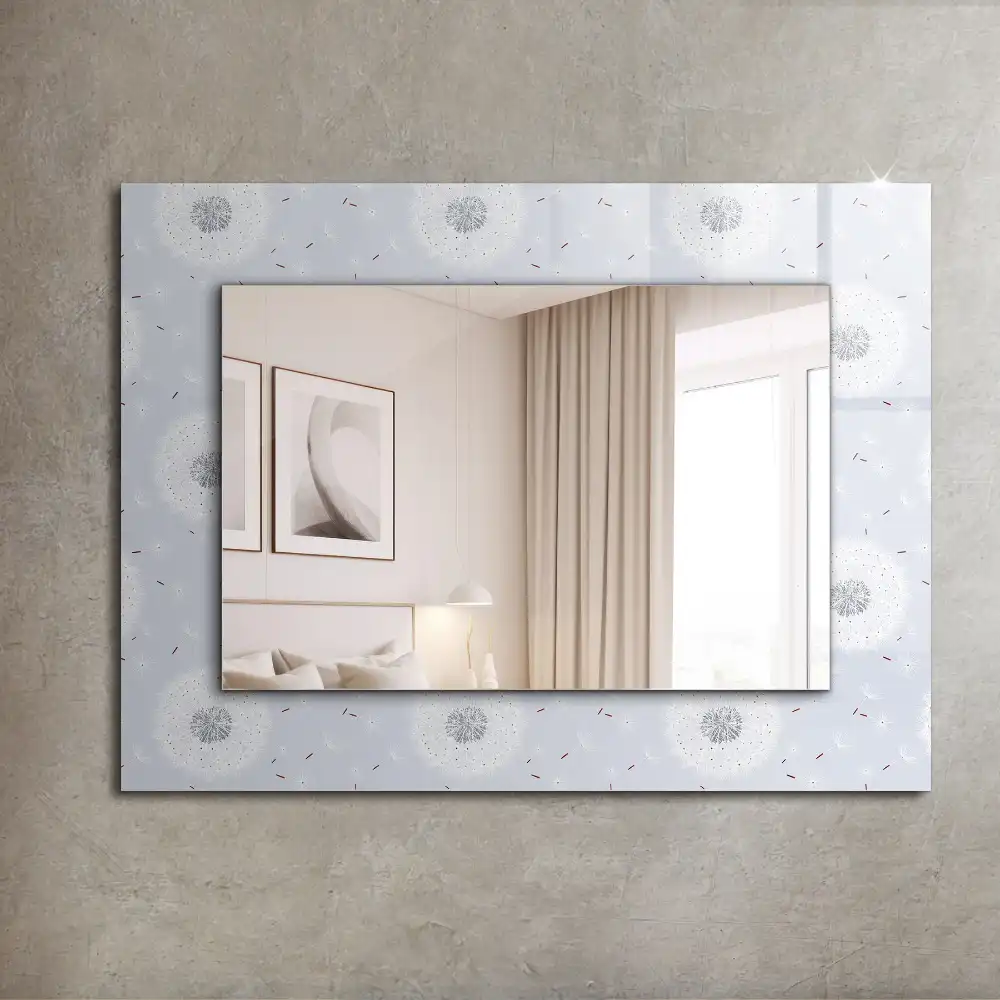 Rectangular wall mirror design Dandelions flowers