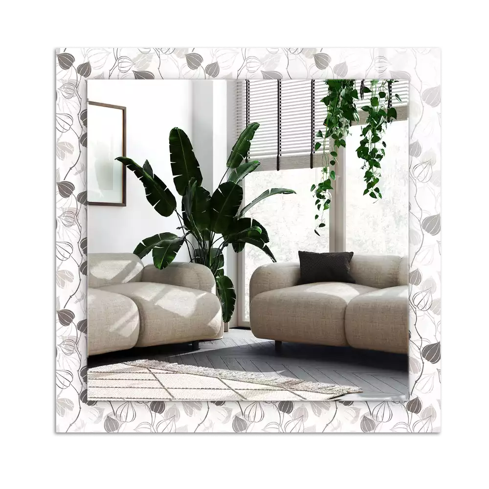 Rectangular decorative mirror Leaves pattern