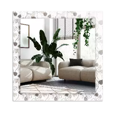 Rectangular decorative mirror Leaves pattern