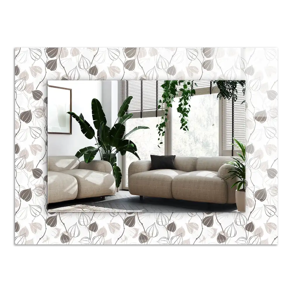 Rectangular decorative mirror Leaves pattern