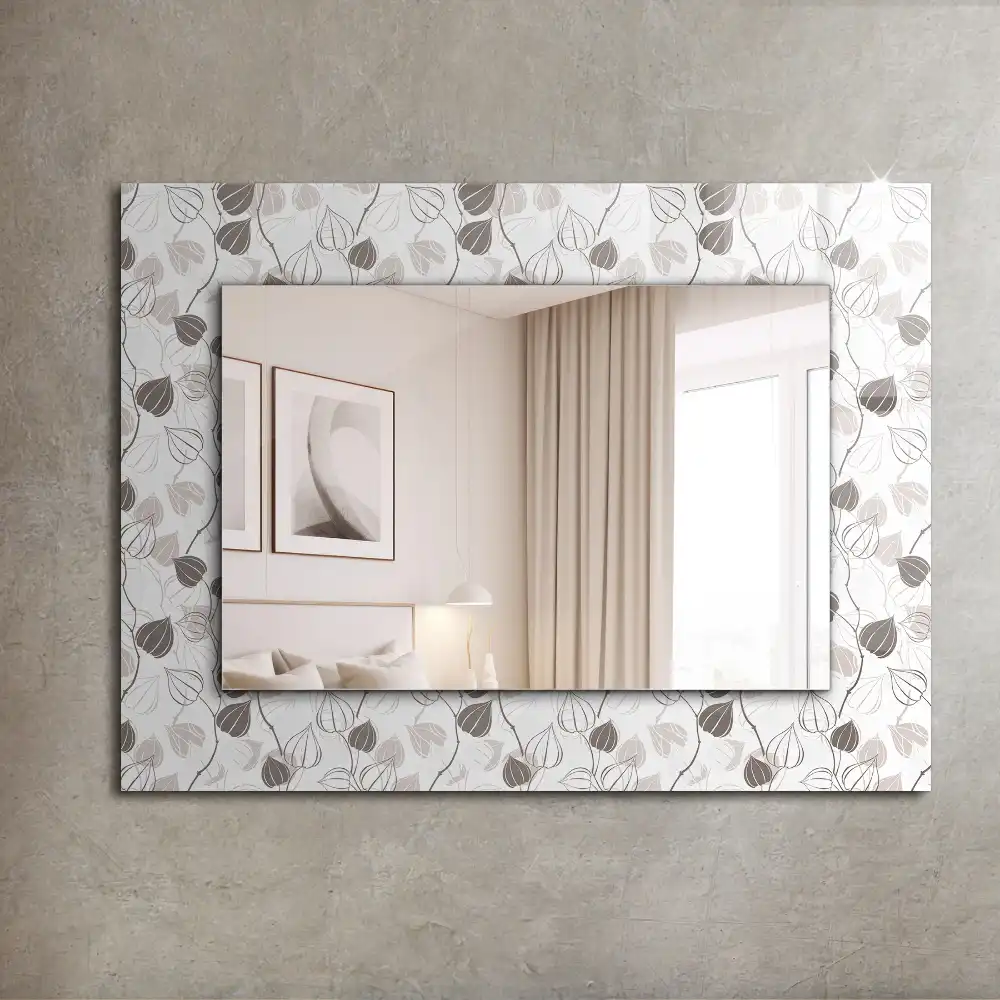 Rectangular decorative mirror Leaves pattern