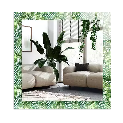 Rectangle decorative mirror Green palm leaves