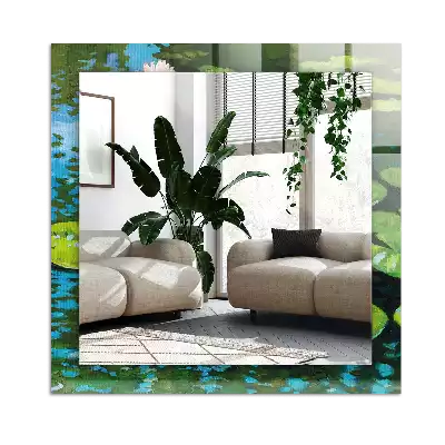 Rectangular mirror print Water lilies pond