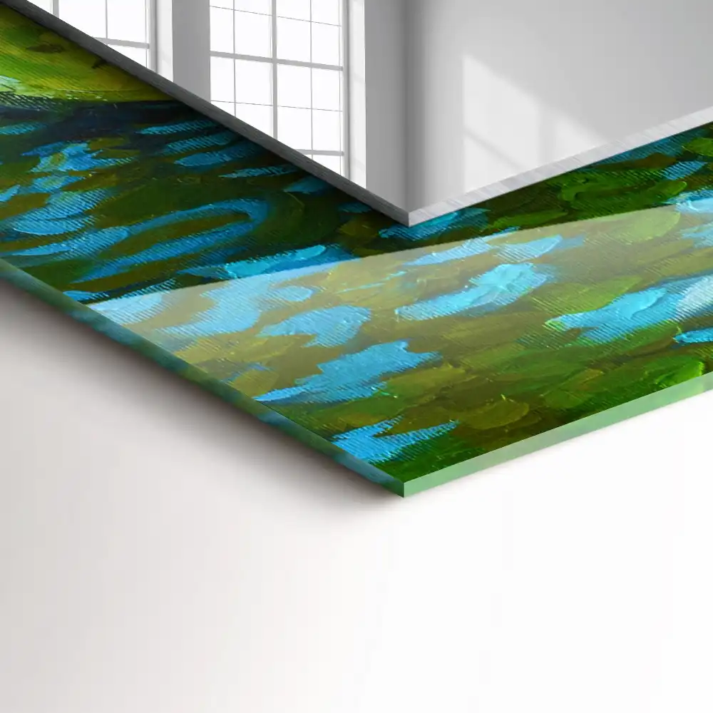 Rectangular mirror print Water lilies pond