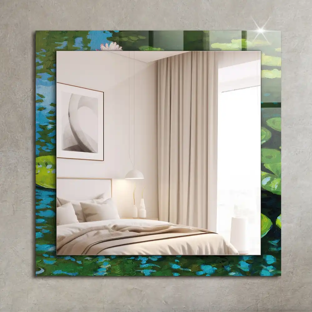 Rectangular mirror print Water lilies pond