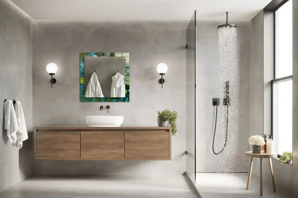 Rectangular mirror print Water lilies pond