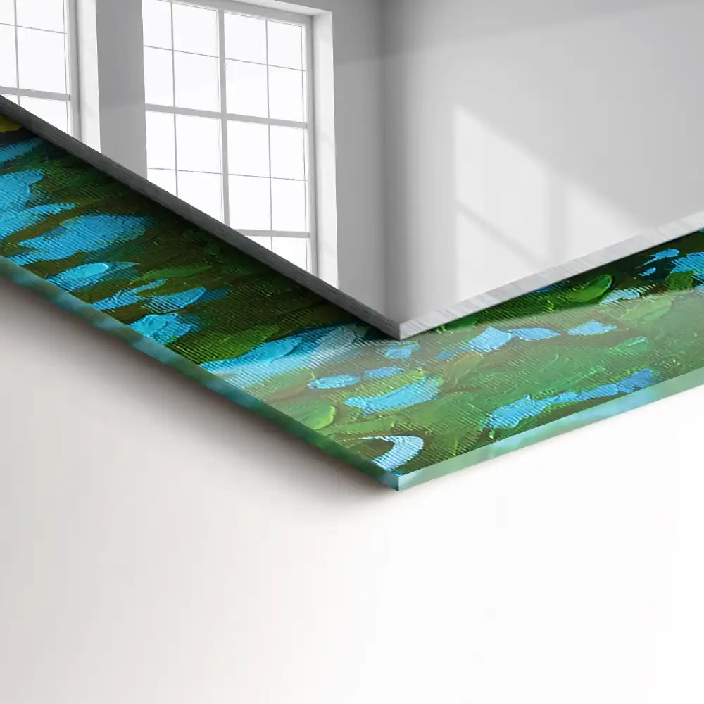 Rectangular mirror print Water lilies pond