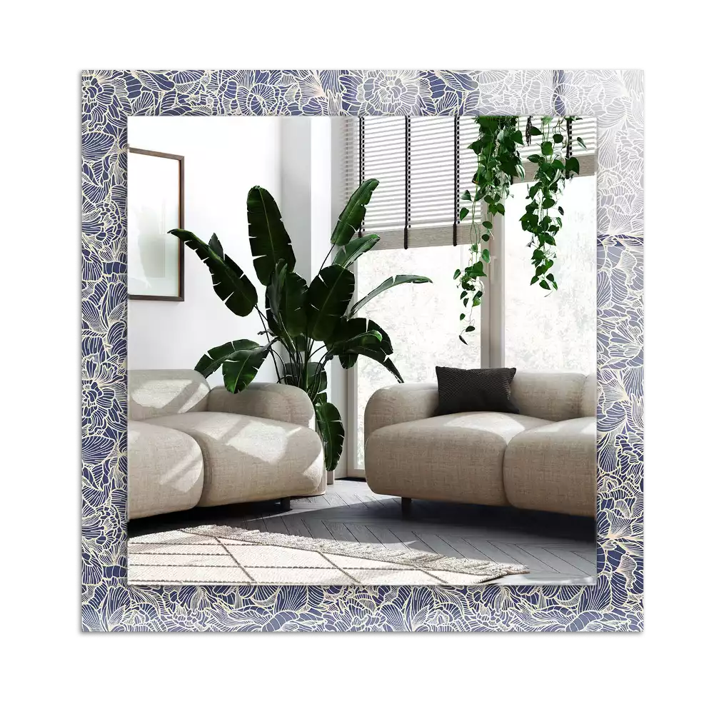 Rectangle decorative mirror Floral fabric pattern
